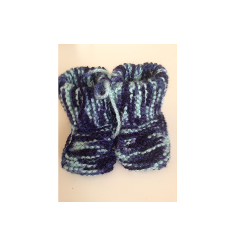 slofjes blauw tinten gemêleerd